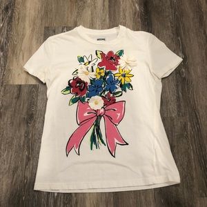 [Moschino] White Flowers T Shirt
